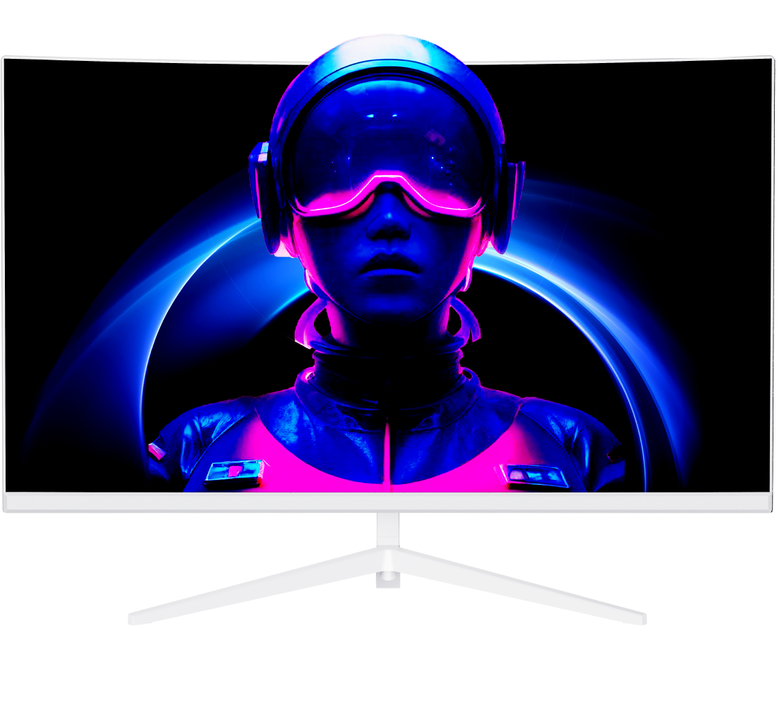 32‑Inch Curved 1080P 100Hz VA Panel Frameless White Gaming Monitor