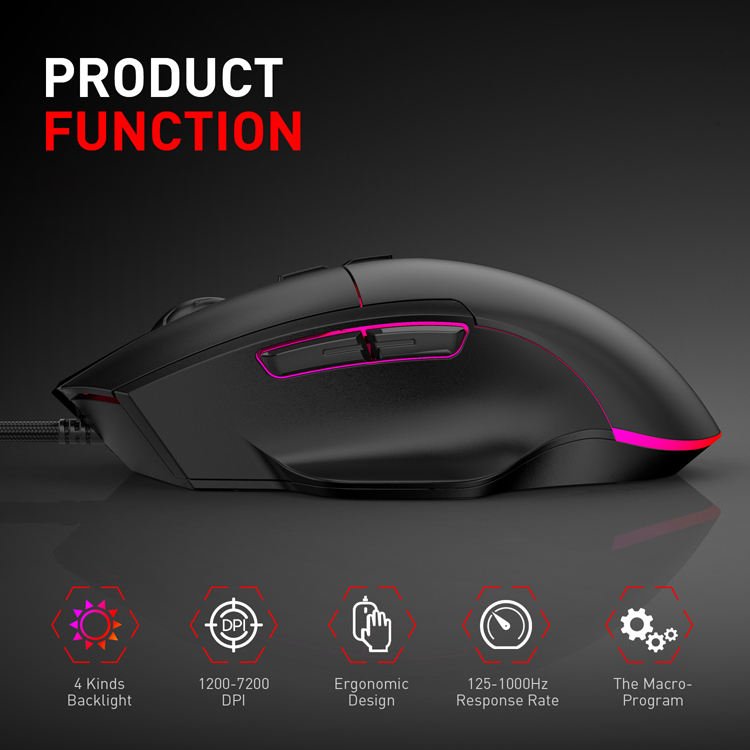 BOSSTON X11 Wired 7D Gaming Mouse Macro Programming E-sports Mouse High Return Rate 7200DPI - Image 5
