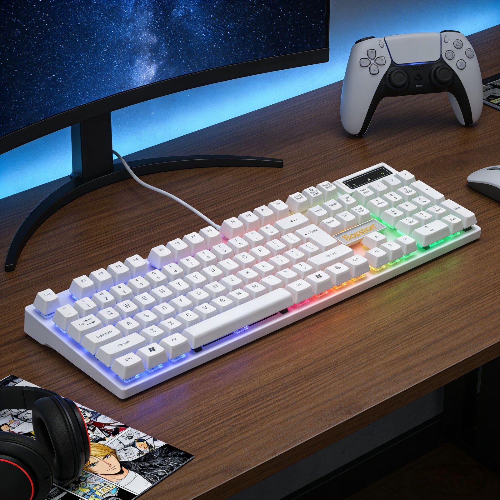 Factory Wholesale Price New K310 LED Backlit USB Wired Gaming Keyboard 104 Keys Floating Keycaps - Image 4