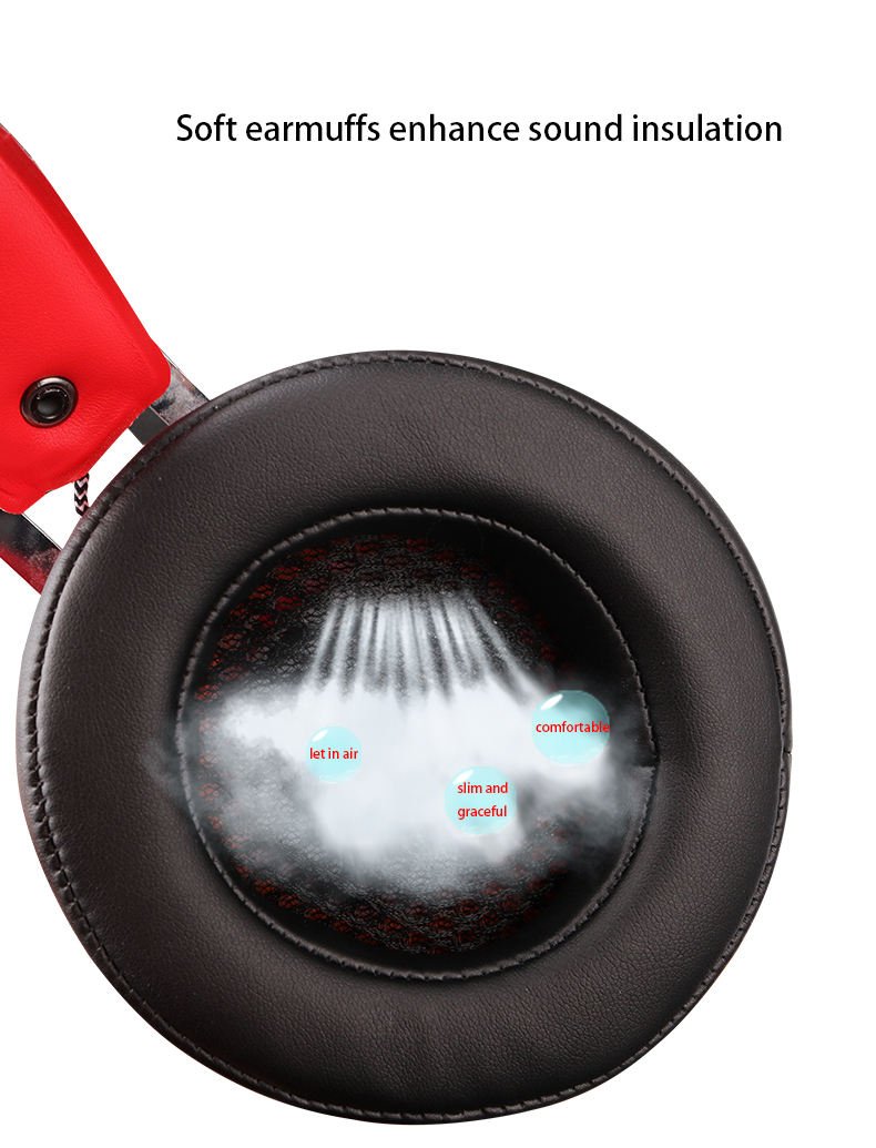 BOSSTON 3.5mm Wired Gaming Headphones Over Ear Game Headset Noise Canceling Earphone + Microphone - Image 5