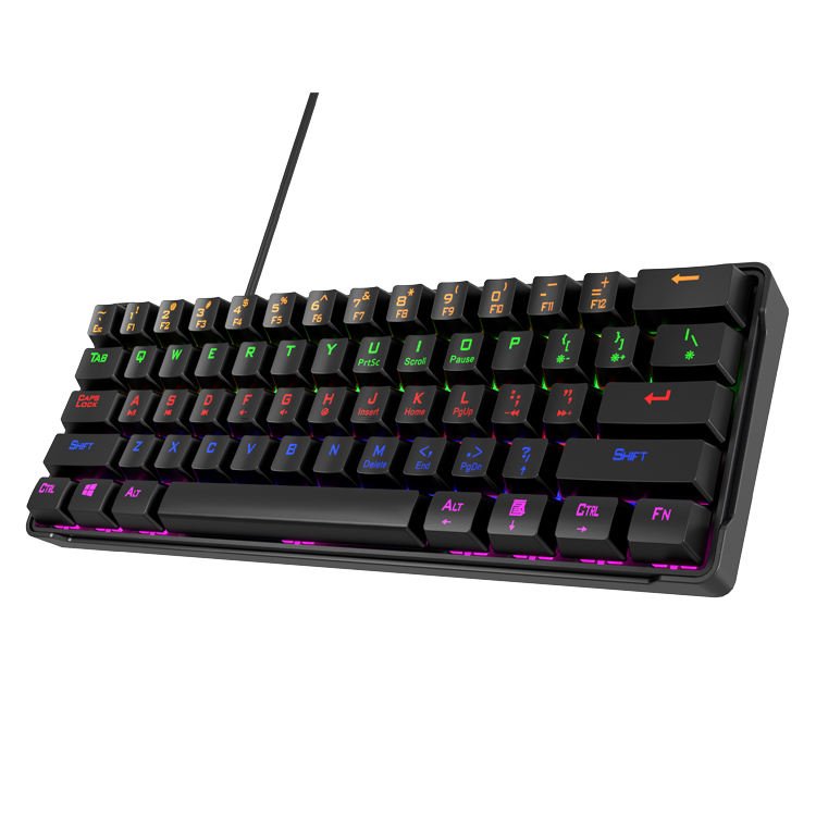 USB Type-c Interface 60% White Black Keyboard RGB 61 Keys Gaming Usb Wired Light Led Gamer Hot Swap Mechanical Keyboard - Image 4