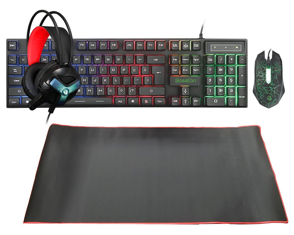 4 in 1 Game LED Keyboard Mouse Headphone Mousepad 104 Keys USB Computer Gaming Combos for Gamers - Image 6