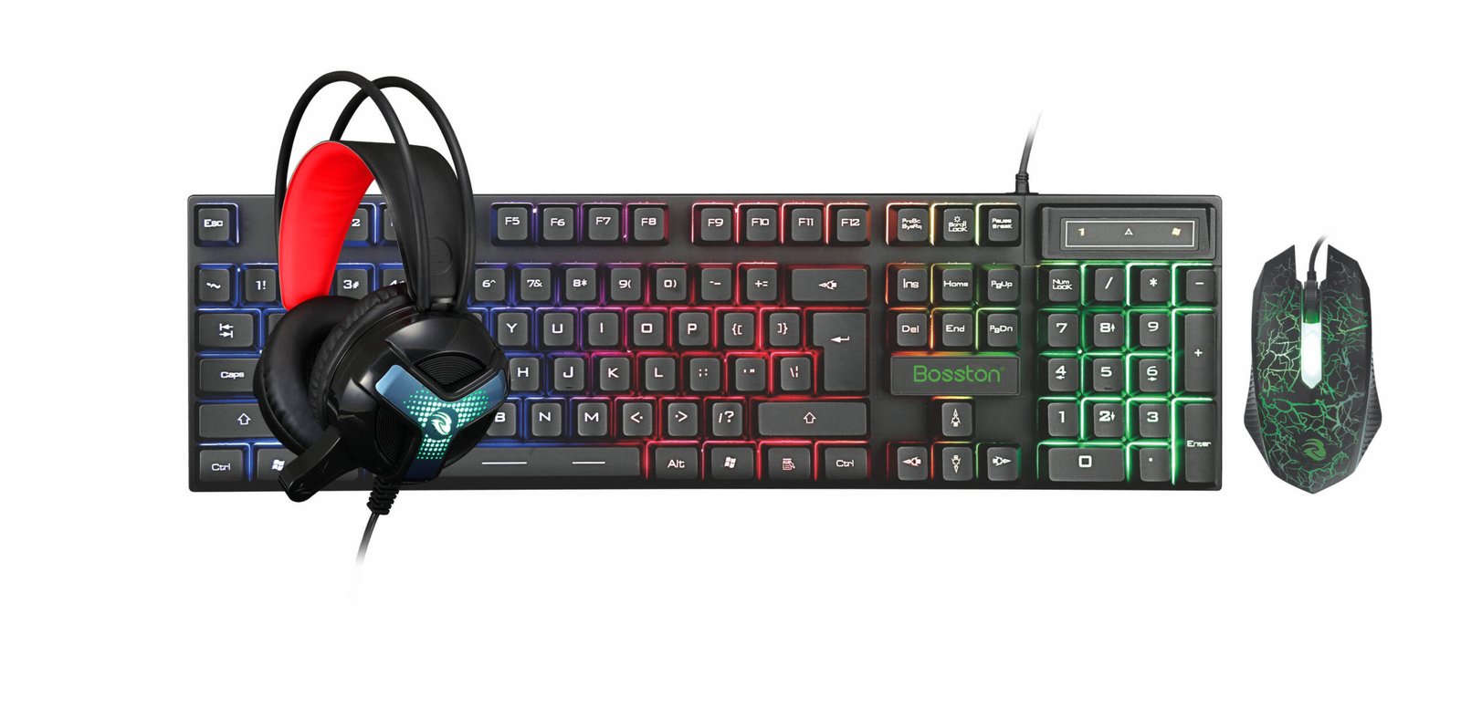 4 in 1 Game LED Keyboard Mouse Headphone Mousepad 104 Keys USB Computer Gaming Combos for Gamers - Image 5
